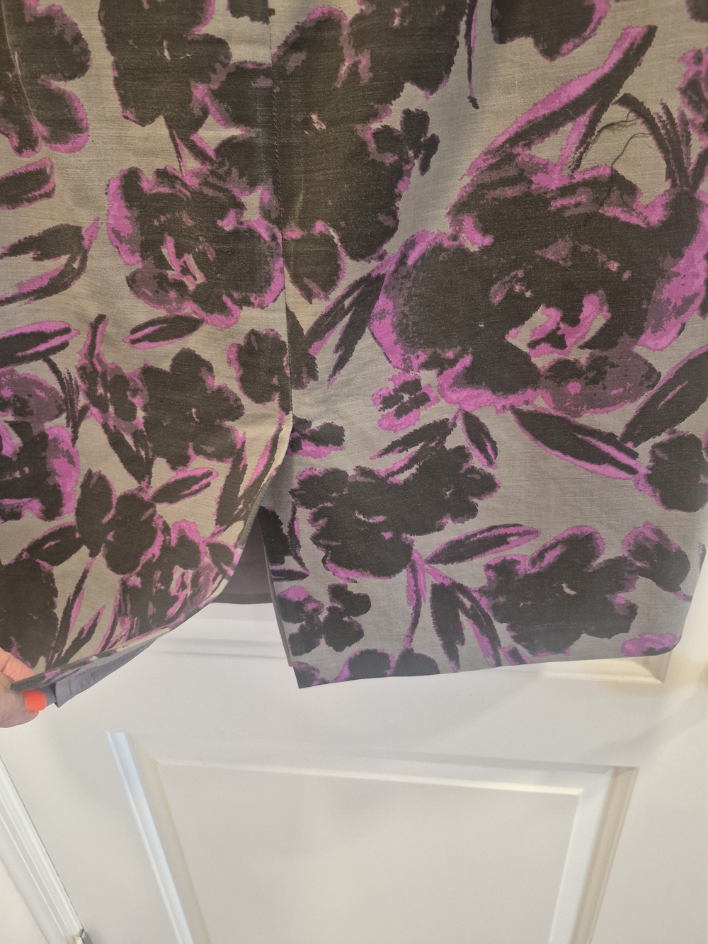 Lord & Taylor Pencil Skirt with Black and Purple Floral Print - Picture 4 of 4